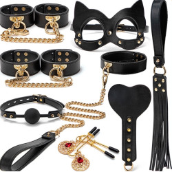 Generique Coffret SM Bondage 8 Pièces Noir